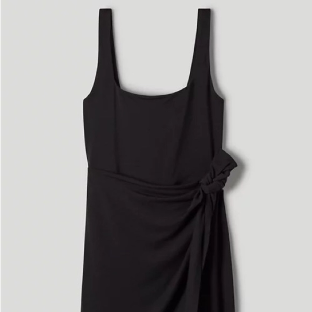 Aritzia Wilfred Black Mini Dress with Knot Detail